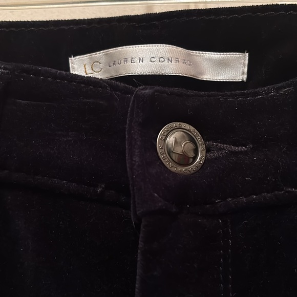 Women’s Lauren Conrad Black, Soft Velvet-Like Skinny Pants - Picture 2 of 5